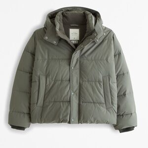 Abercrombie & Fitch Men’s Green Ultra Hooded Puffer Jacket